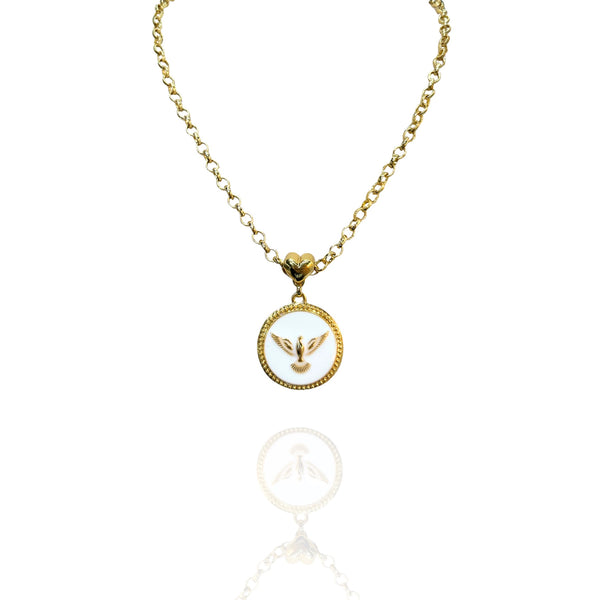 Colar do Sagrado Espírito Santo branco - Semijoia