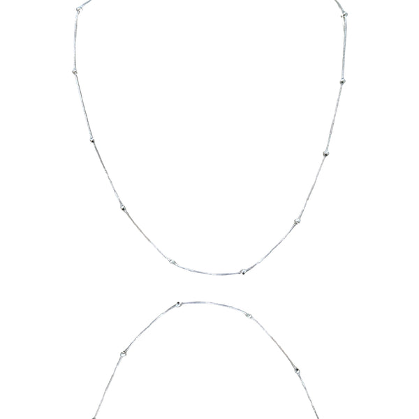 Colar Bolinha prata - Aço Inox