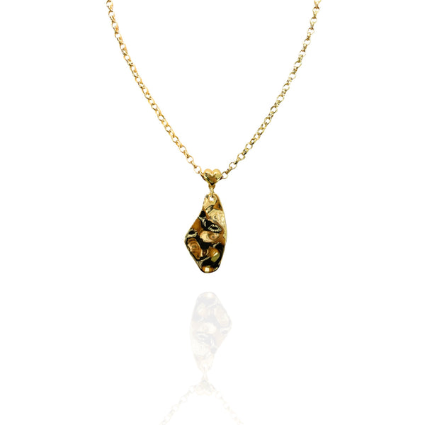 Colar Pingente Folha Dourado Folheado Ouro 18k