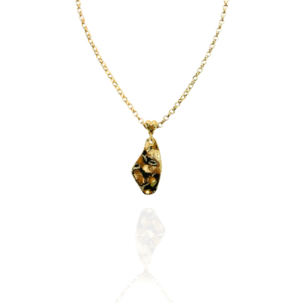 Colar Pingente Folha Dourado Folheado Ouro 18k