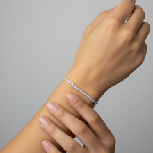 Pulseira riviera fina ponto de luz - Folheado a prata