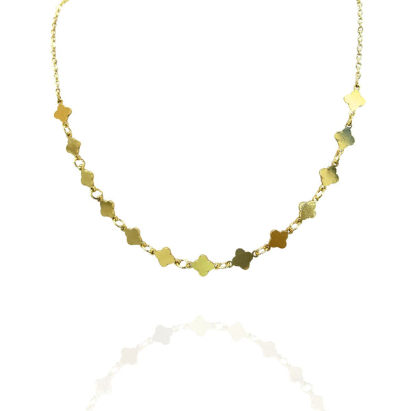 Colar mini flor dourado - aço inoxidável