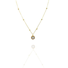 Colar Ponto Luz Romanos Dourado Aço Inox Cravejado