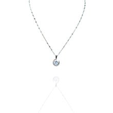 Colar lua com ponto de Luz prata - Aço Inoxidável