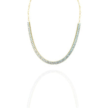 Colar Riviera Baguete Dourado Folheado Ouro 18k