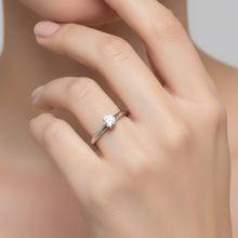 Anel Solitário prata cristal- Aço Inox