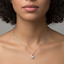 Colar lua com ponto de Luz prata - Aço Inoxidável