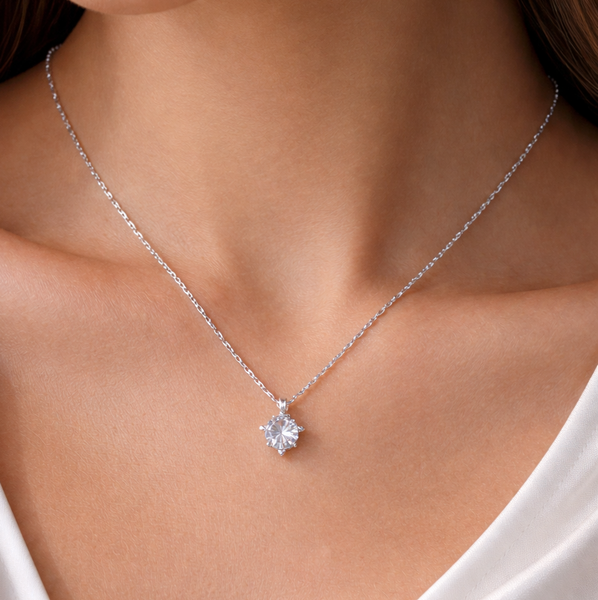 Colar Ponto de Luz Elo Cravejado Prata - Aço Inoxidável