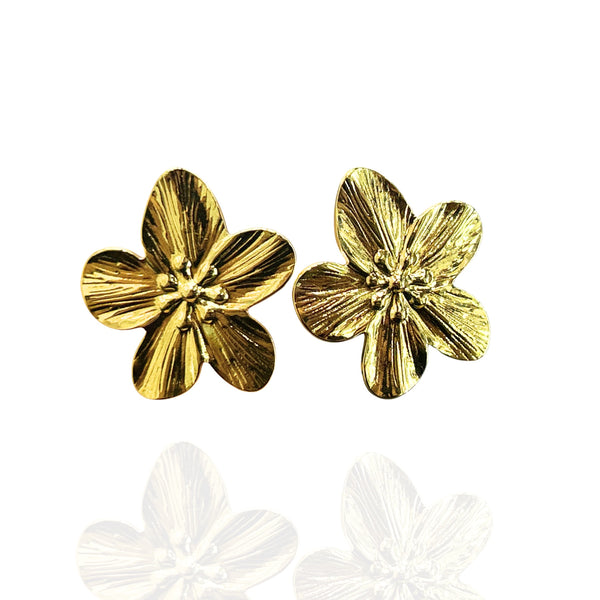 Brinco Flor Dourado Aço Inox Não Escurece
