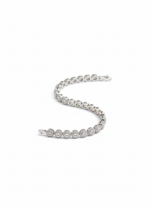 Pulseira Riviera Circular Ponto de Luz Folheada a Prata