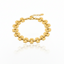 Pulseira elos quadrados Dourada Folheada a Ouro 18k