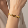 Pulseira elos quadrados Dourada semijoia