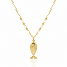 Colar Peixe Calda Móvel Dourado Aço Inox Antialérgico