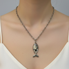 Colar Peixe Calda Móvel Prata Aço Inox Antialérgico