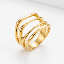 Anel Dunas dourado - Semijoia