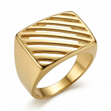 Anel Dedante orgânico feminino dourado - Semijoia