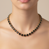 Colar Riviera Preta Folheado a Ouro 18k