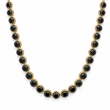 Colar Riviera Preta Folheado a Ouro 18k