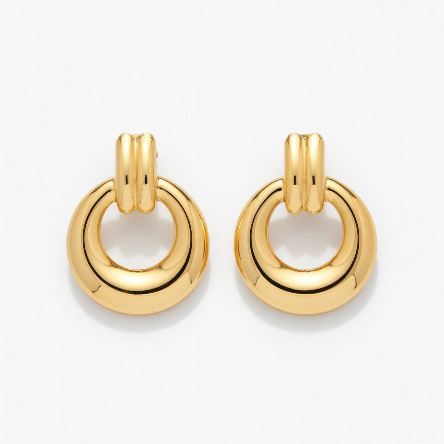 Brinco elos nó dourado - aço inoxidável