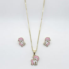 Kit Infantil Unicórnio Folheado a Ouro 18k