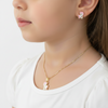 Conjunto colar e brinco Infantil Unicórnio dourado semijoia