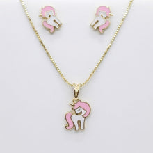 Kit Infantil Unicórnio Folheado a Ouro 18k