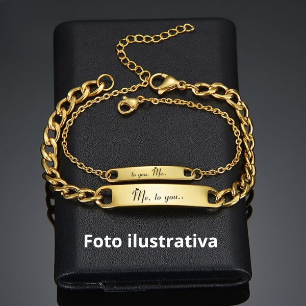 Pulseira Placa Inox Personalizada