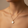 Colar trevo madre pérola rose dourado semijoia