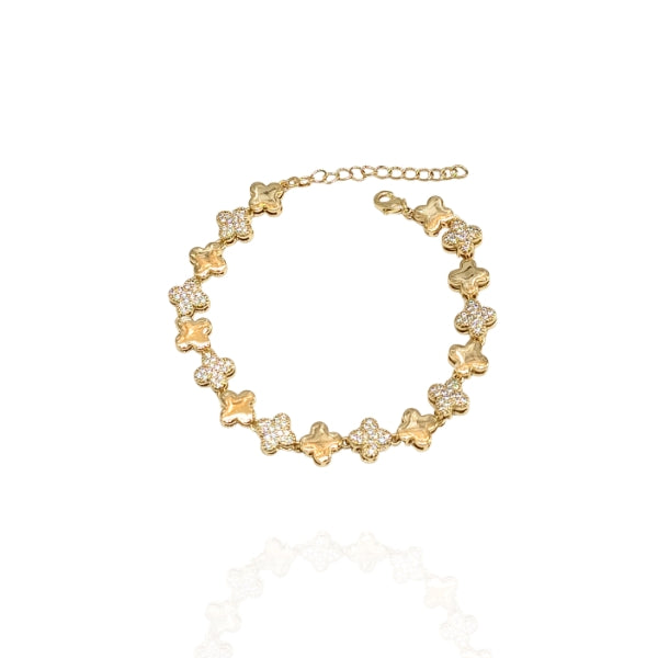 Pulseira Riviera Trevo Dourado – Folheado