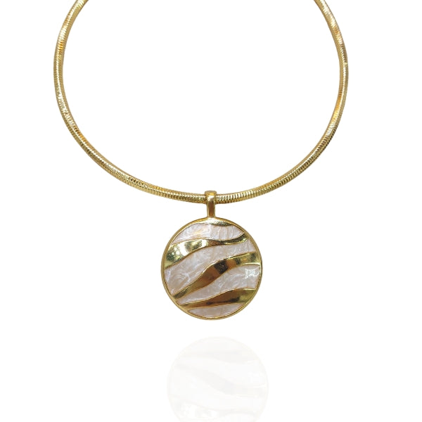 Colar Aro Tubo Com Pingente Semijoia