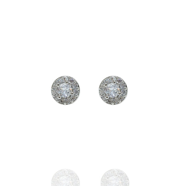 Brinco ponto de luz prata cravejado - Folheado