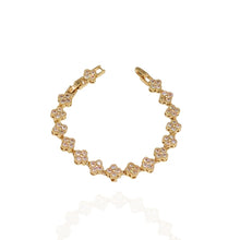 Pulseira Trevo Dourada Cravejada