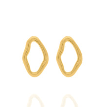 Brinco Orgânico Oval Vazado - Semijoia