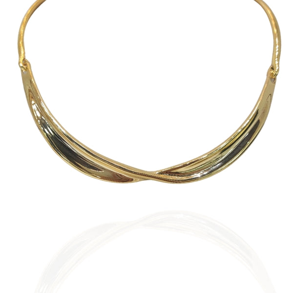 Colar Aro Trançado Dourado - Semijoia