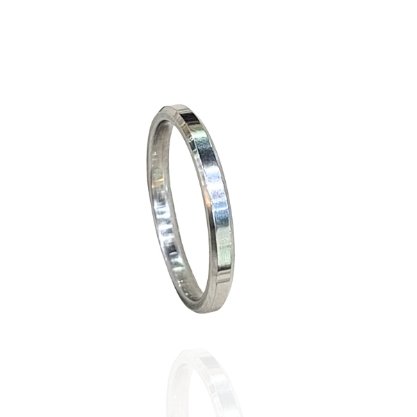 Aliança Lisa Prata Chapa 3mm - Aço Inox