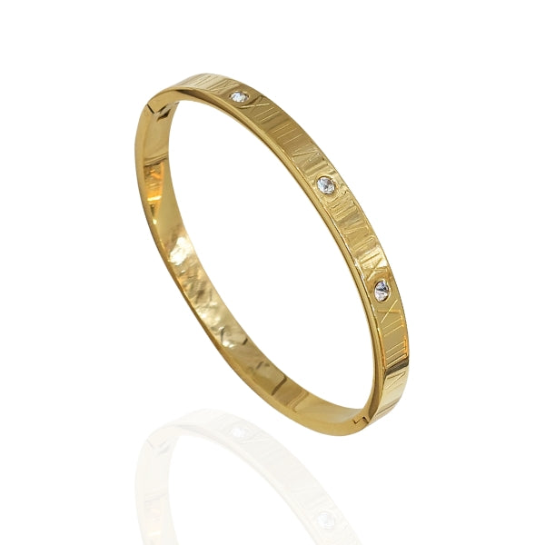 Bracelete números romanos Dourado - Aço inoxidável