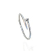 Bracelete Prego Prateado Cravejado Aço Inox Não Escurece