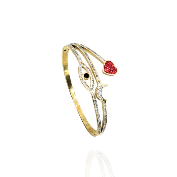 Bracelete Cravejado Aço Inox