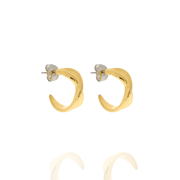 Argola Brinco Trançada Dourada - Semijoia