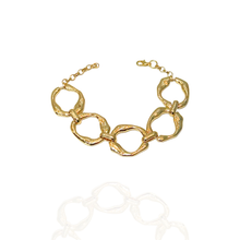 Pulseira orgânica Elos Circular Dourado - Semijoia