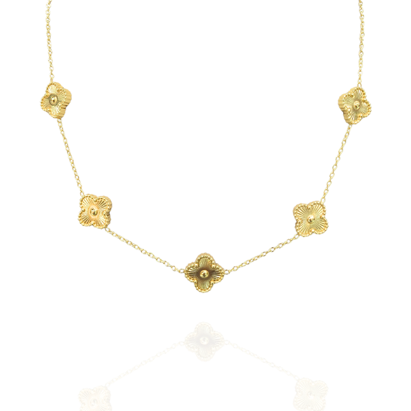 Colar Trevo Dourado - Aço Inoxidável