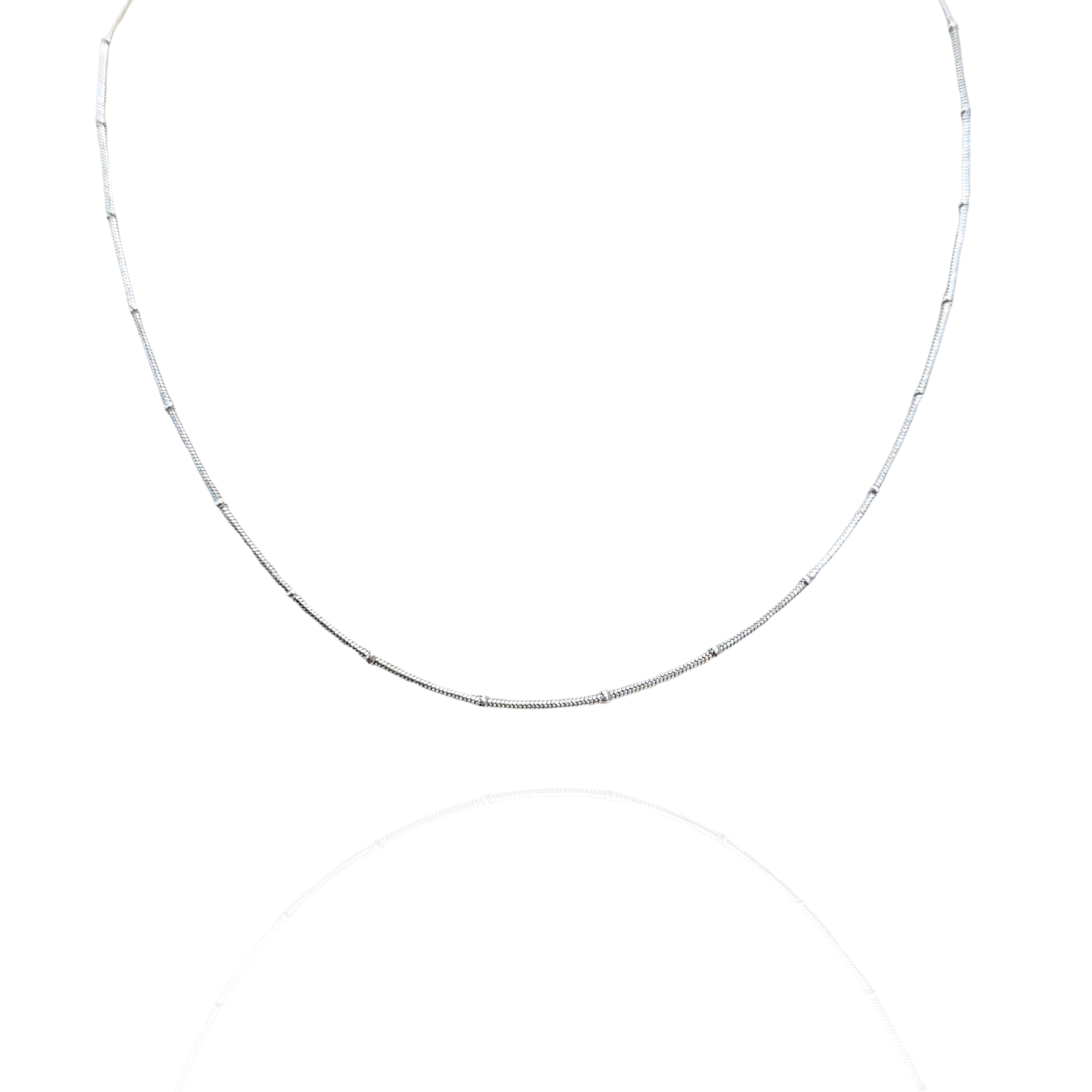 Colar Bolinha prata - Aço Inox