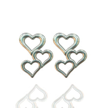 Brinco Corações Prata Aço Inoxidável