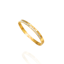 Bracelete Clássico Dourado cravejado - aço inox