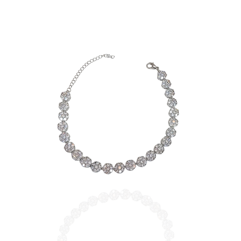 Pulseira Riviera Circular Cravejada Prata - Folheado
