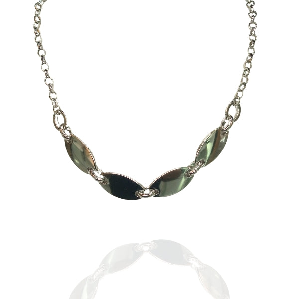 Colar Elos Geométricos Prata - Semijoia