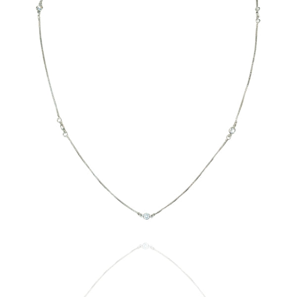 Colar com Cristais - Aço Inoxidável