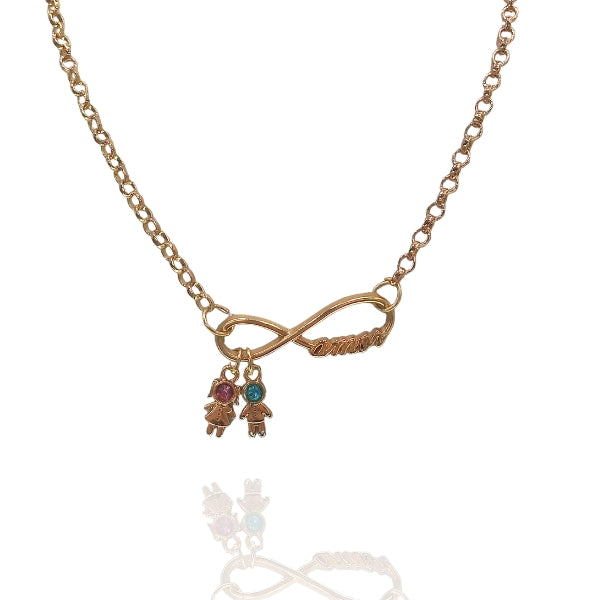 Colar Amor Infinito Filhos - Semijoia