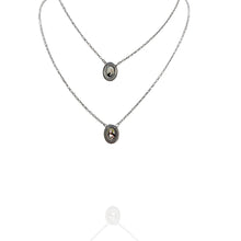 Escapulário Nossa Senhora do Carmo e coração de Jesus - Aço Inox