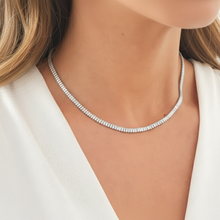 Colar Riviera Baguete Fina Prata